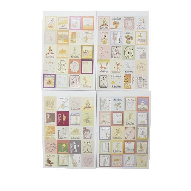 4 Sheets/80pcs DIY Vintage Retro Paper Sticker London Italy Doris Alice Prince Stamp