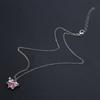 Fashion Pink Sweet Heart Zircon Necklace Women Aesthetic Clavicle Chain Necklace Valentines Day Gift Party Jewelry