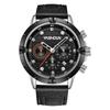 Men's Multi-functional Quartz Sports Watch with Genuine Leather Band