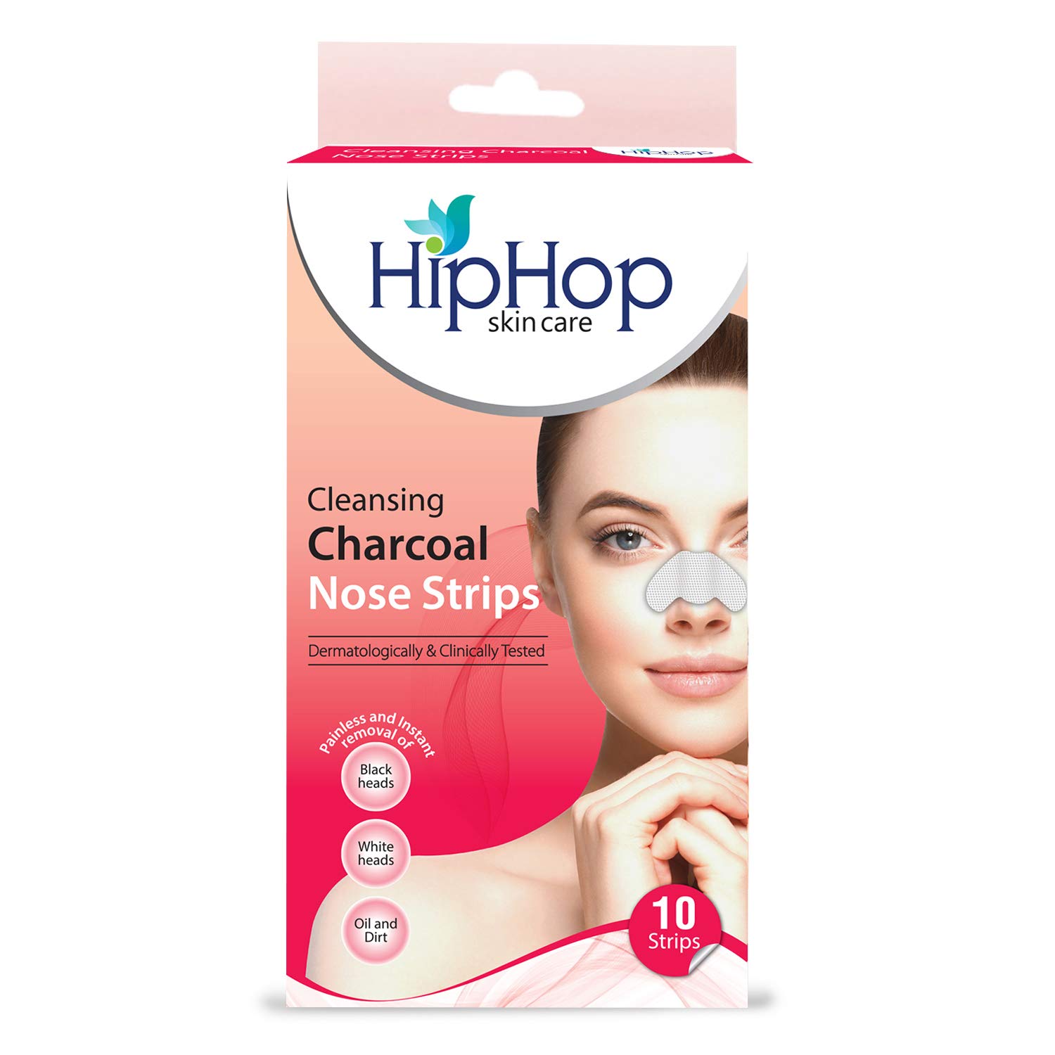 HipHop Skincare Hiphop Skin Care Cleansing Charcoal Nose Strips (10 Strips), Blackheads, Whiteheads Remover, Pore Cleanser, With Natural Extracts