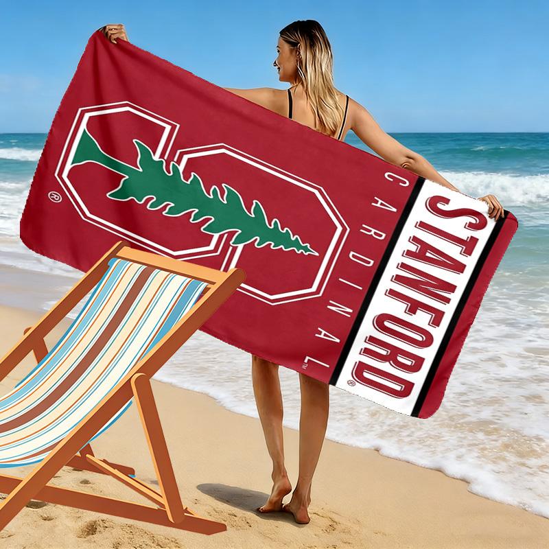 Stanford Cardinal Print Beach Towel, Large Soft Quick Dry Towel for Beach Camping Swimming