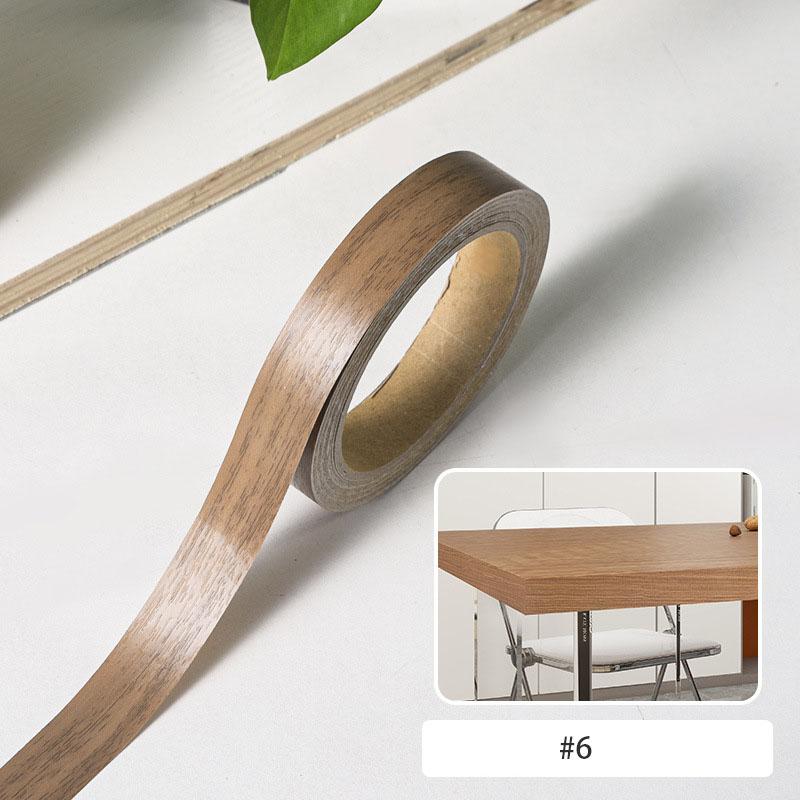 Wood Grain Self Adhesive Tape - Waterproof Wood Edge Banding Trim for Furniture Cabinet Door, Floor Gap Sealer Cover Strip, 10m Roll