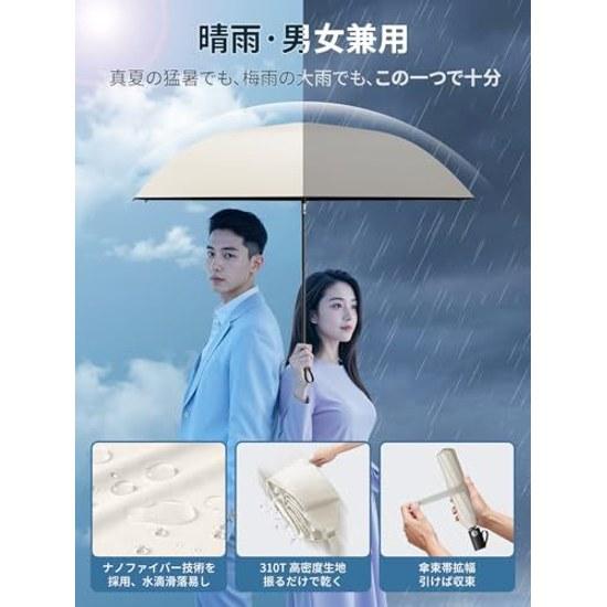 Super lightweight folding umbrella UV cut 100 shading heat shielding featuring improved automatic open close mechanism. UPEB is ultra-compact weighing