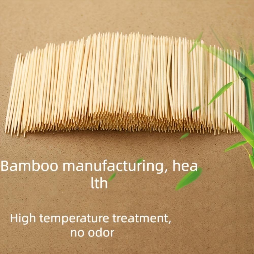 200 st Naturliga Bambutandpetare, Dubbelsidiga Slät Yta, Mångsidiga Engångstandpetare för Tandrengöring
