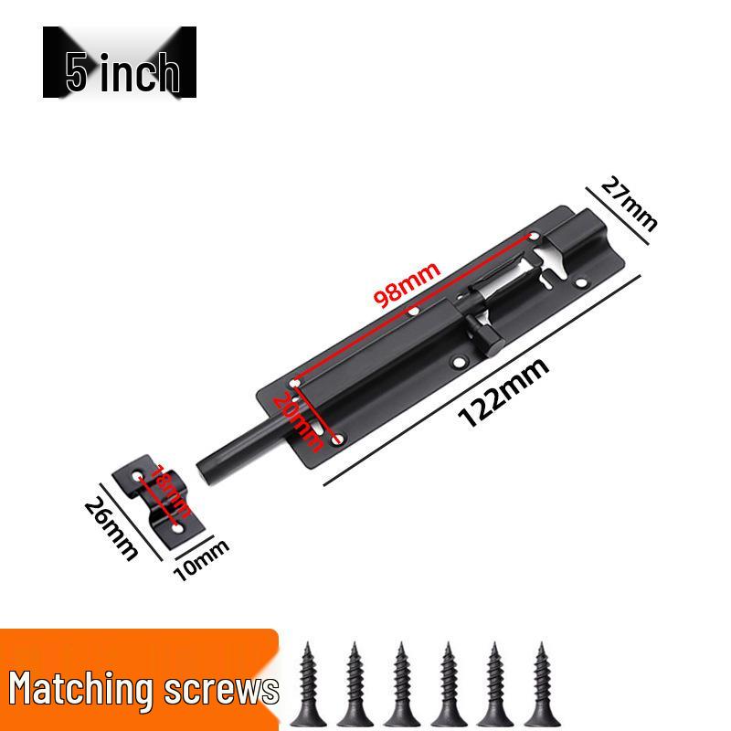 Stainless Steel Black Bolt for Cabinet & Wooden Door, Sizes: 1.5 To 5 Inches