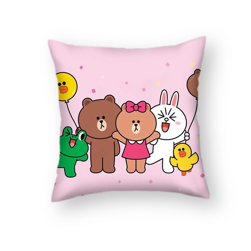 

New Cartoon Doll Home Cute Pillow Cushion Cover Couple Gift Nap Sofa Car Gift Pillow 45 * 45 (double-sided pillow cover)