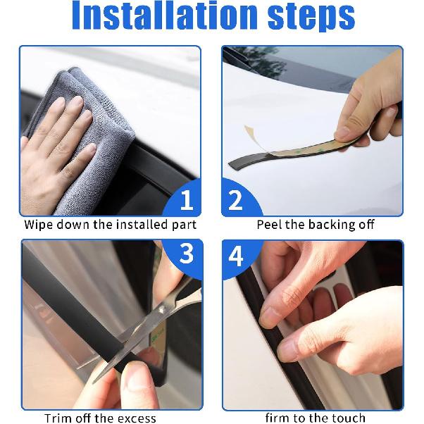 16.4Ft Car Weather Stripping, Automotive Sunroof Rubber Seal Strip, Flexible Dustproof Weather Strip Trim for Front Rear Windshield, Universal Car