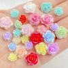 20pcs 9/14mm AB Resin Rose Flatback Flower Rhinestone Gems Scrapbook Wedding Ornaments Applique Crafts DIY