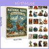 National Parks Christmas Countdown Calendar With Animal And Plant Figures For Festive Decorations