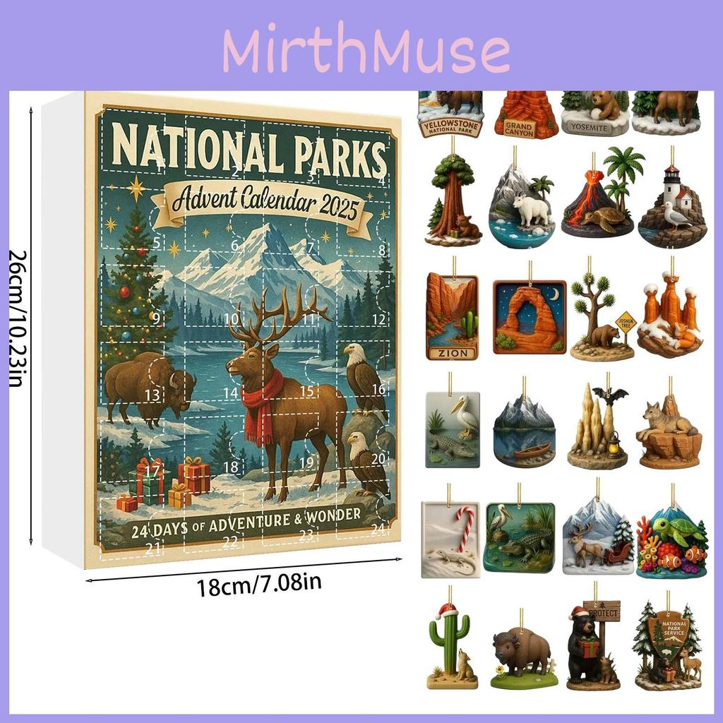 Nationalparks Weihnachts-Adventskalender Mit Tier- und Pflanzenfiguren Für Festliche Dekorationen