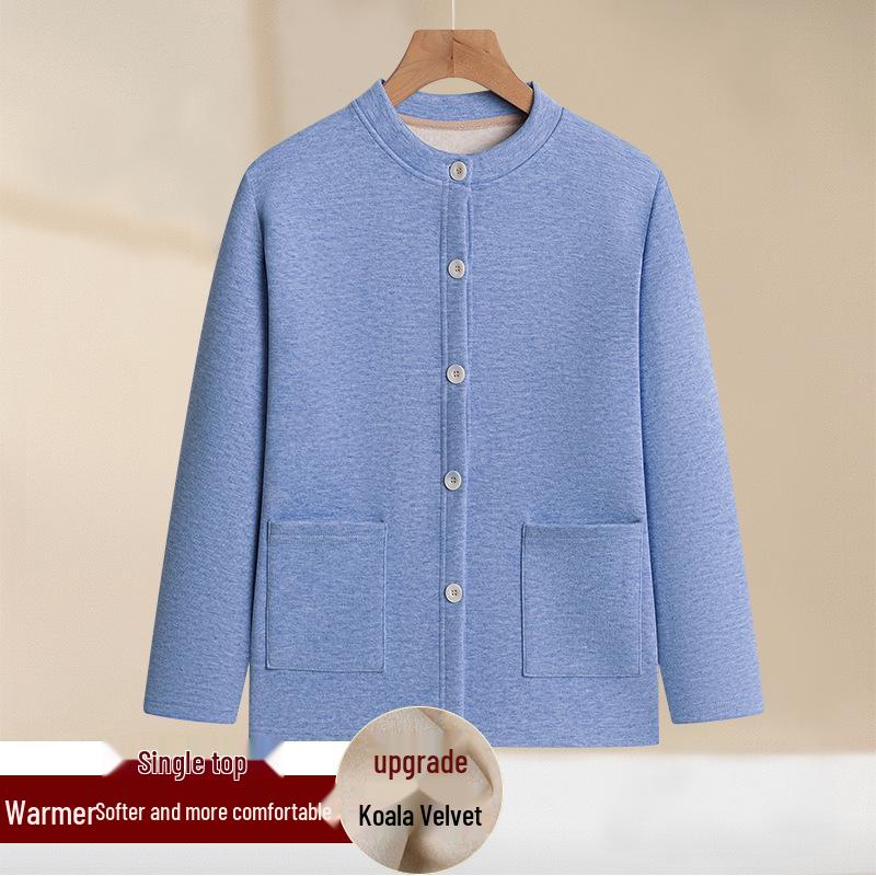 Fleece-Lined Thickened Women's Autumn & Winter Outfit Set for Middle-Aged and Elderly