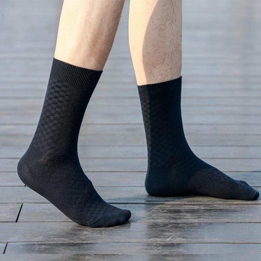 Business Formal Suit Calf High Quality Suitable for Set of 5 [YUEDGE] Men's Socks, Socks, Breathable, Non-Sweaty, Grey, Cotton, Men, 23-25cm,