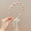 Spring Summer Kids Rose Headband Bow Braided Non-Slip Hair Hoop Hair Accessory Girls Princess Style Flower Wreath Headband Gift