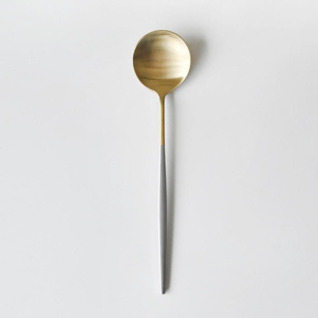 

Abella Matte Stainless Steel Dessert Spoon Two-Tone