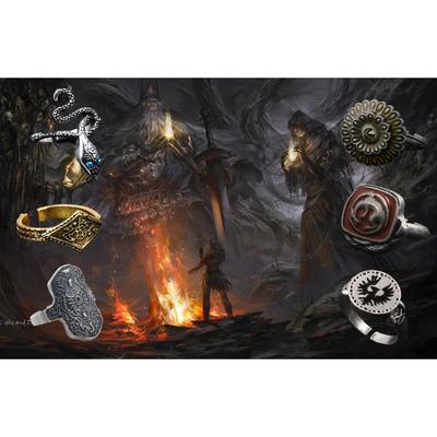 Seria Dark Souls Regulowane Pierścionki dla Mężczyzn Demonyczna Blizna Havela Odznaka Chloranthy Biżuteria Cosplay Akcesoria dla Fanów Gier