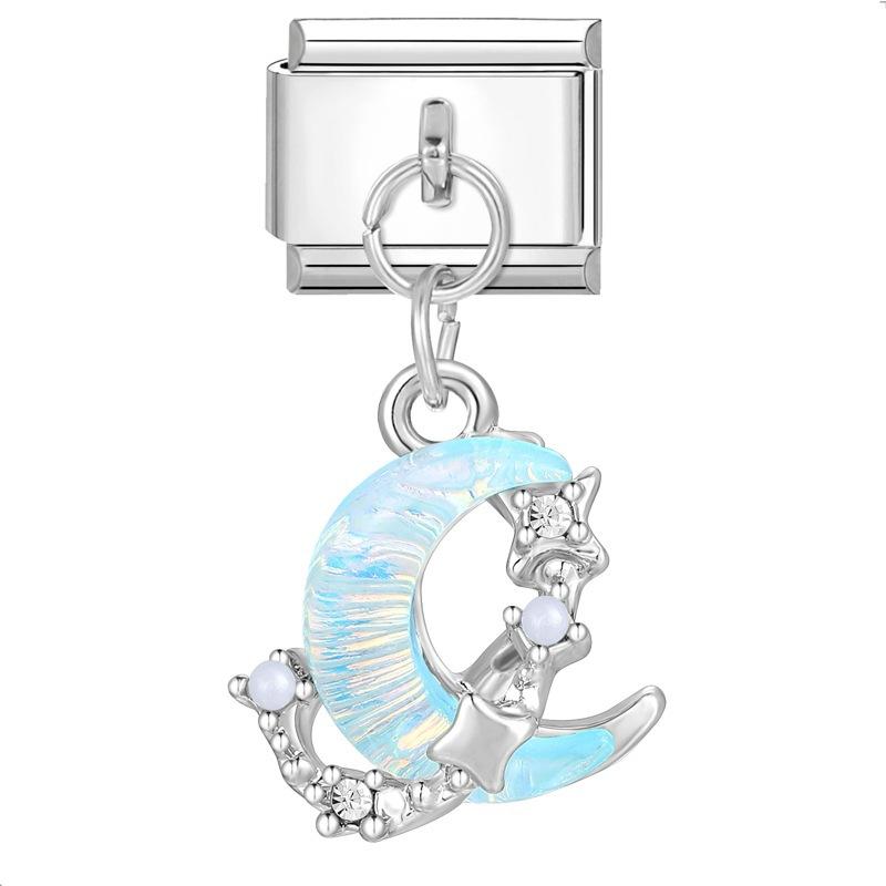 Italian Charm Bracelet Charms Dreamy Moon Butterfly Starfish Shell Pendant Diy Removable Module Link Bracelet Accessories Gifts