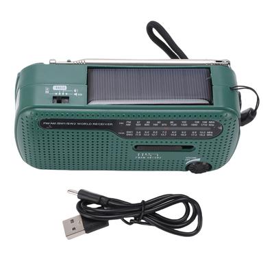 Portable Solar Radio NOAA Weather Hand Crank AM FM Shortwave Emergency Radio with LED Flashlight