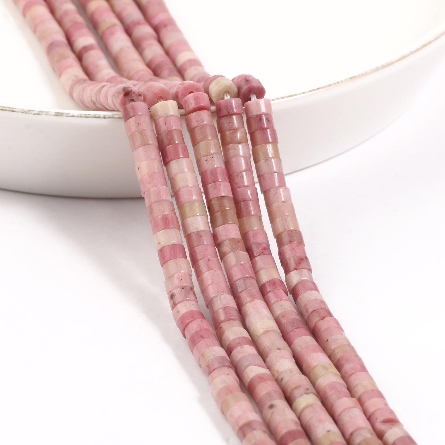 

Бусина Rondelle из натурального камня 4x2 мм, бирюзовая кварцевая яшма, плоские круглые бусины в форме диска для изготовления ювелирных изделий, аксессуары для браслетов «сделай сам», 15 дюймов rhodonite