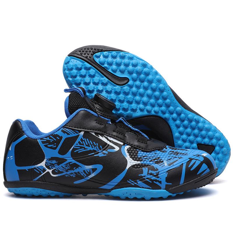 Children'S Tf Broken Nail Football Shoes Rotating Buckle Leather Feet Boys And Girls Teenagers Students Non-Slip Training Shoes