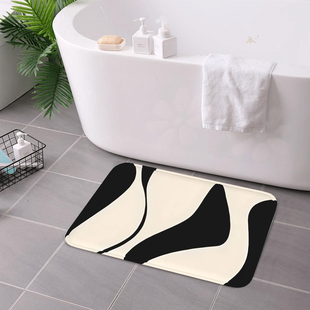 1PC Fluid Motion Pattern Kitchen Rug Non-Slip Door Mat Pop Design Bathroom Rug Bath Mat Carpet for Home Sink Laundry Ecoreeree