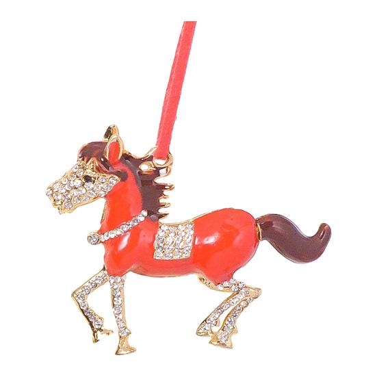 Pony Vánoční ozdoba Kamínková Zvěrokruh Kůň Přívěsek pro Dekoraci Stromku Třpytivý Sváteční Přívěsek Kůň pro Štěstí Tématická Dekorace