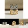 Elegant Fashionable Hollow Design Zircon Stone Ring For Women Trendy Statement Piece 2024