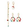 Colorful Mismatched Holiday Earrings Playful Christmas Motifs Comfortable Plastic Alloy Jewelry Party Accessories