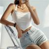 Woman Knitted Crop Tops Y2k Sexy Cross Halter Corset Bustier Camisole Backless Halter Top Streetwear Slim Front Tops