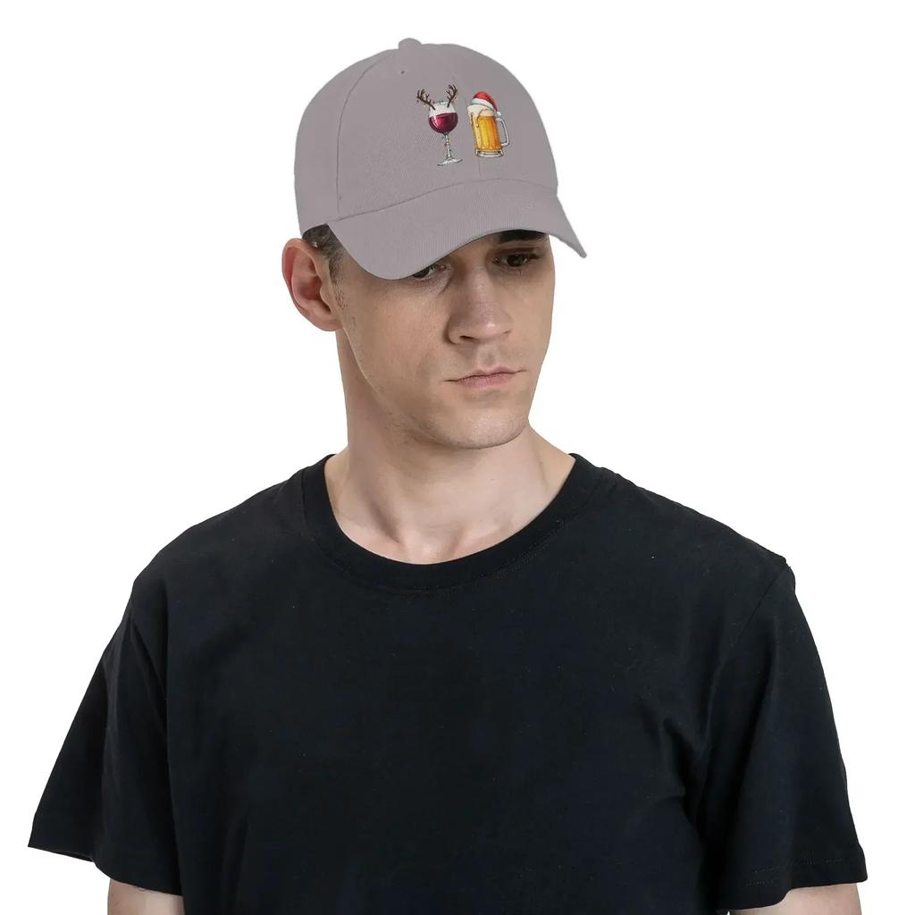 Men Women Santa Wine Glass Christmas Beer Hat Leisure  Baseball Caps Adjustable Casual Wear