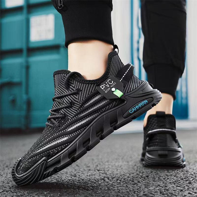 New Men's Shoes Flying Woven Mesh Sports Breathable Light Casual Sports Running Soft Sole Travel Shoes Sneakers Off White Shoes
