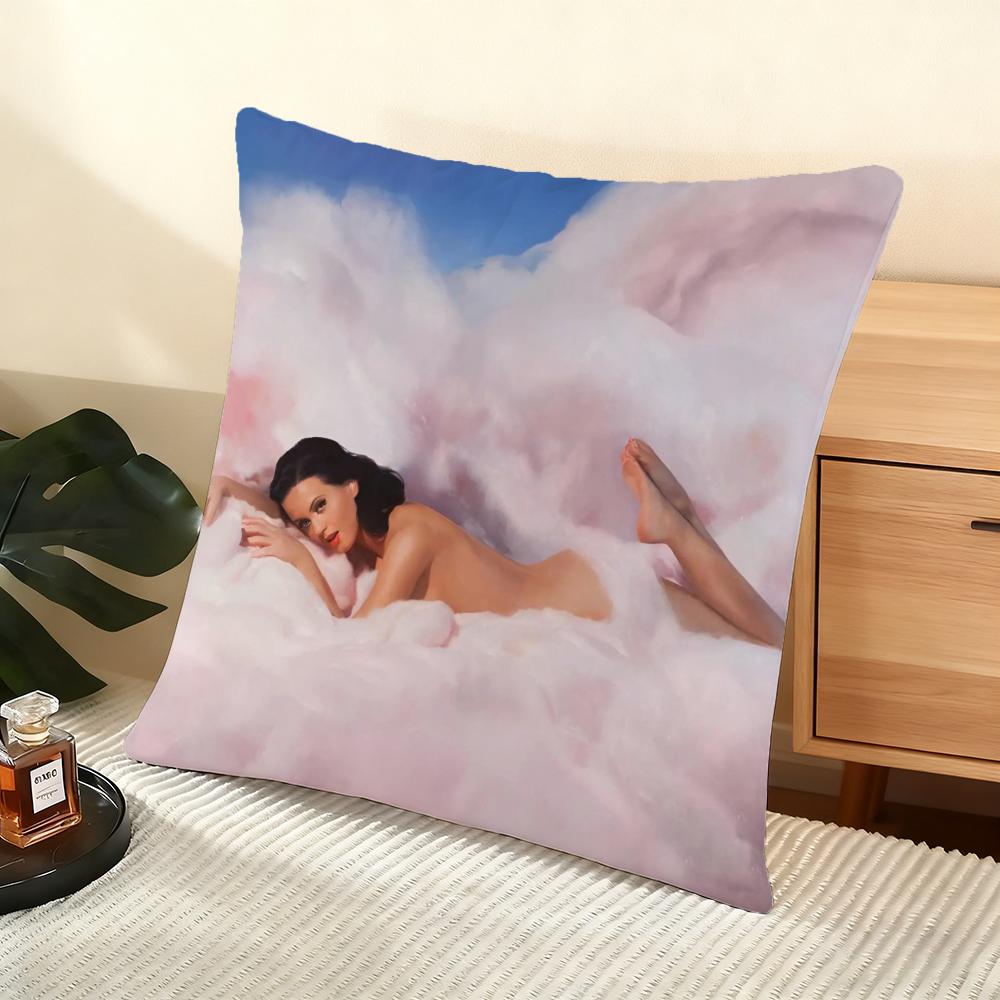 Katy Perry' Album Cushion Cover Silky Short Plush Home Sofa Cushion Cover - Invisible Zipper Home Decoration