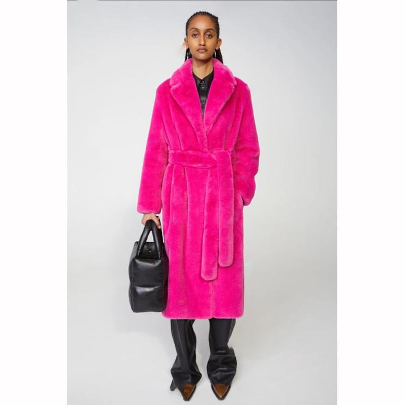 Winter Women Fur Coats Long Fur Loose Lapel Over Coat Thick Warm Plus Size