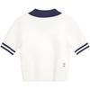 Li-Ning Casual Simple Color Block Polo Neck Pullover Striped Comfortable Versatile Short Sleeve T-Shirt Women T-Shirts AMBV326-1