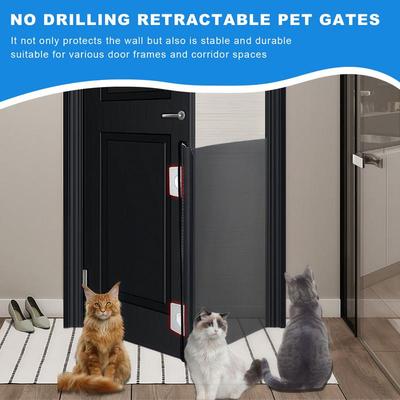 Retractable Mesh Pet Gate Mesh Sliding Barrier Fence Dog Cat Fence Suitable for Doorways Stairs Corridors Prevent Pet Vandalism
