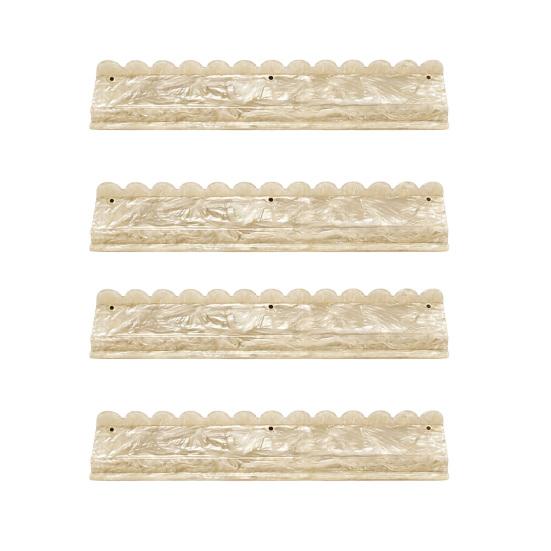 1/4Pcs Mahjong Rack with Detachable Magnetic Pusher Scalloped Acrylic Mah Jongg Tile Holder