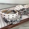 Dotted/Flower Print Hairband for Photography Braids Headband for Girl Trend Model Show French Style Ribbon Hairband