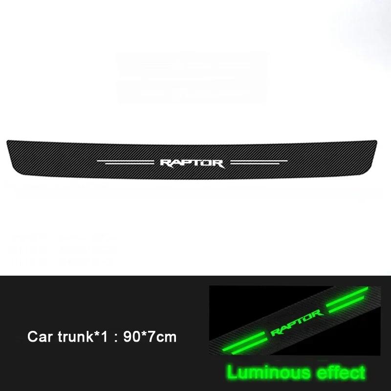 Luminous Car Door Threshold Anti Kick Protector Stickers Anti Scratch Trunk Guard Strip For Ford Raptor Car Interior Accessories