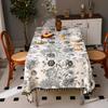 Black Floral Patterned Tablecloth Tassel Edge Anti Slip and Wear-resistant Tabletop Cover American Round Rectangular Tablecloth