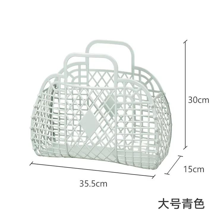 Plastic Hollow Shopping Storage Basket, Foldable Bath Basket, Fruit Basket
