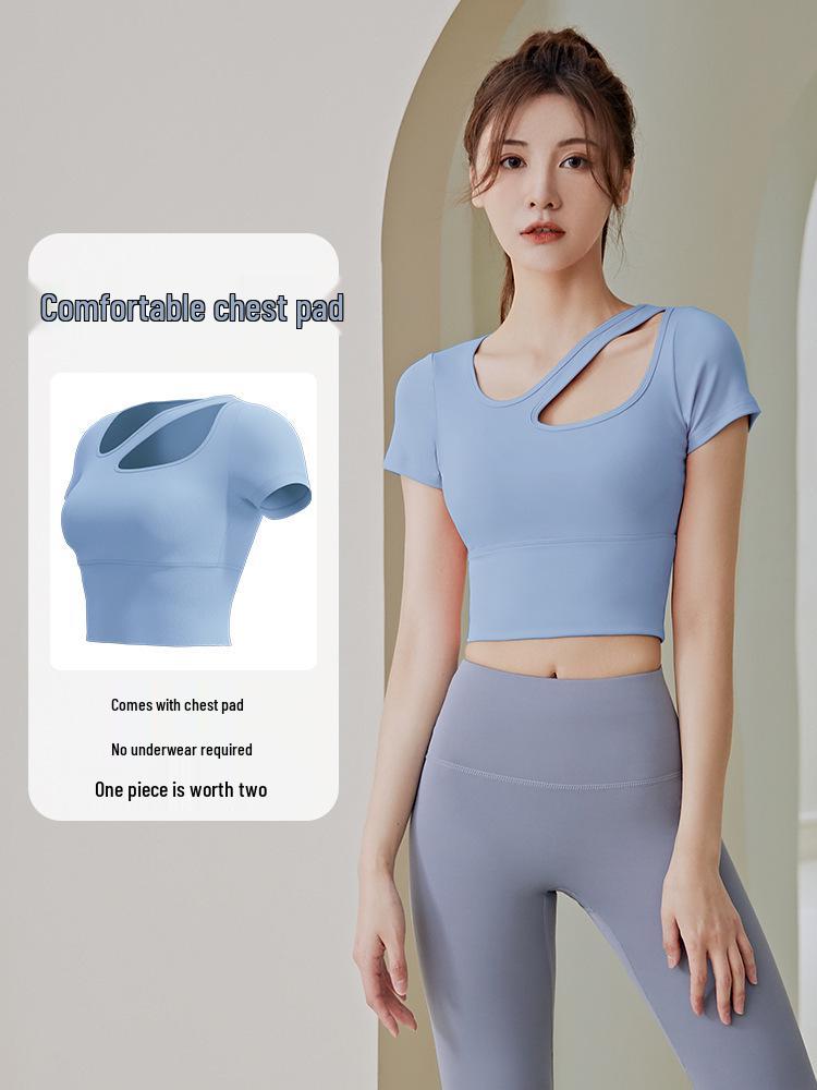 

Весенний женский комплект для йоги: Быстросохнущий, дышащий топ облегающего кроя с нагрудными вкладышами для бега и фитнеса M