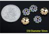 Copper Enamel Flower Beads for DIY Jewelry - 6mm