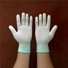 White PU Coated Finger Gloves - Anti-Static, Anti-Slip, 13-Gauge Nylon for Electronic Protection