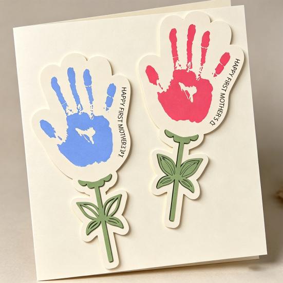 Mother's Day DIY Hand Flower Sign Handmade Kids Handprint Art Wooden
