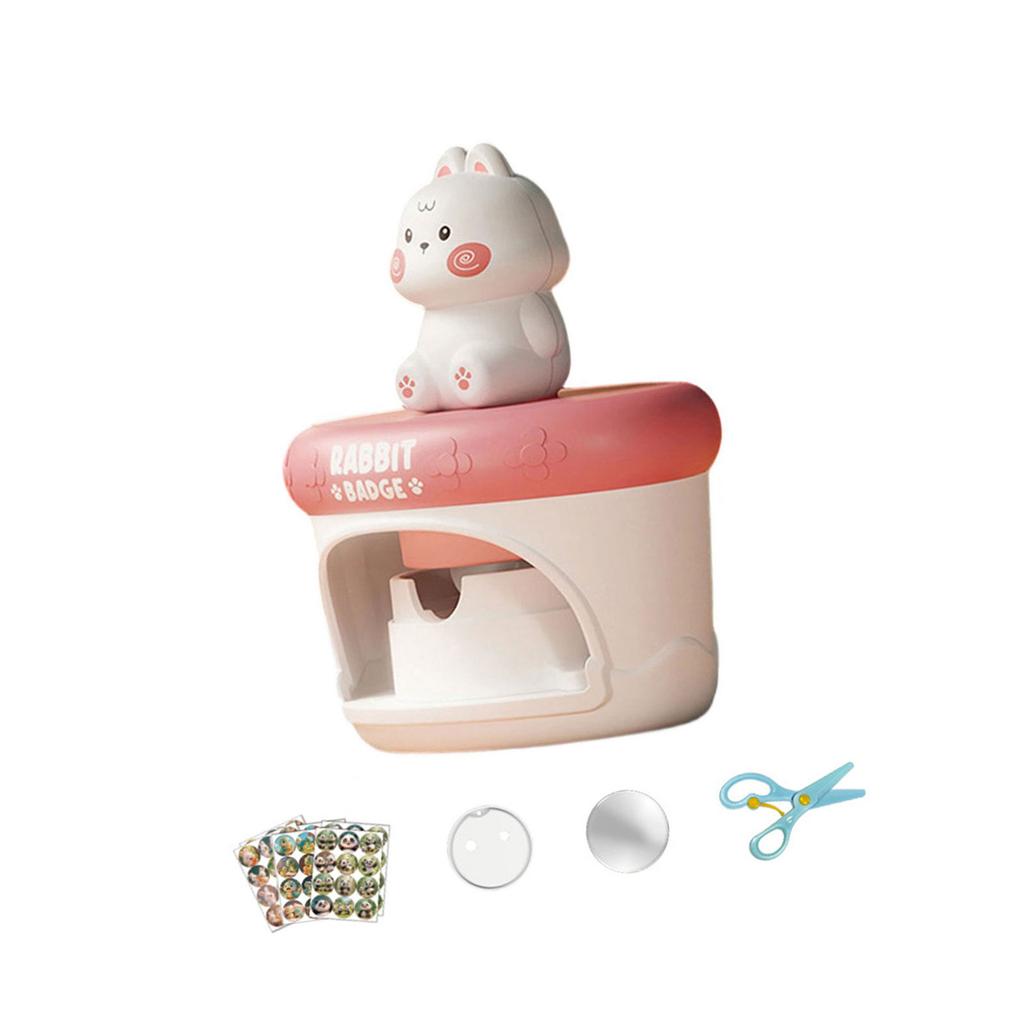 Handgemachte Abzeichenmaschine Bastelabzeichenmaschine Spielzeug für Kinder Kreatives Bastelkunst-Aktivitätsset mit Plastikvorlagenabdeckungen