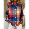 Vintage Color-Block Striped Satin Long Sleeve Shirt Women Relaxed Fit Office Casual 2026