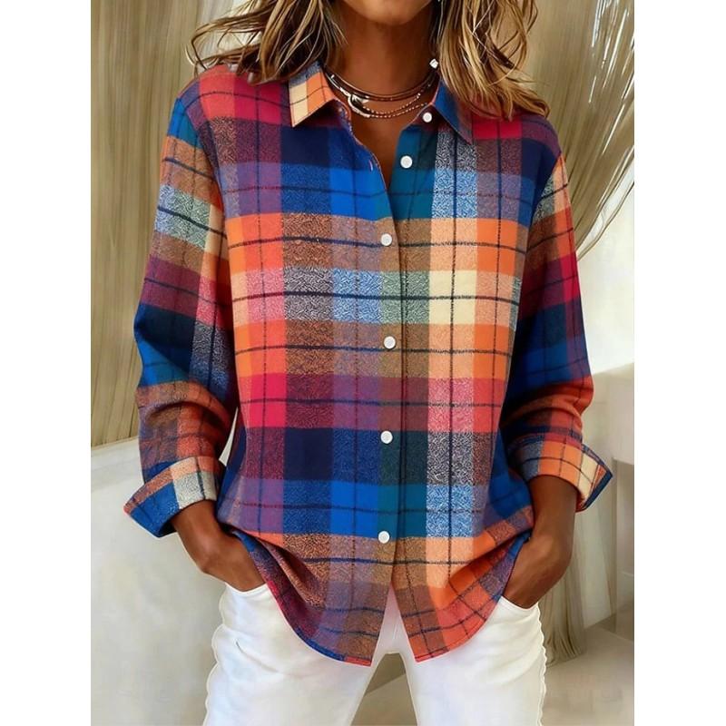 Vintage Color-Block Striped Satin Long Sleeve Shirt Women Relaxed Fit Office Casual 2026