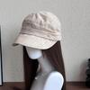 Retro Yamamoto style thin breathable washed linen pleated design octagonal hat temperament show face small equestrian hat