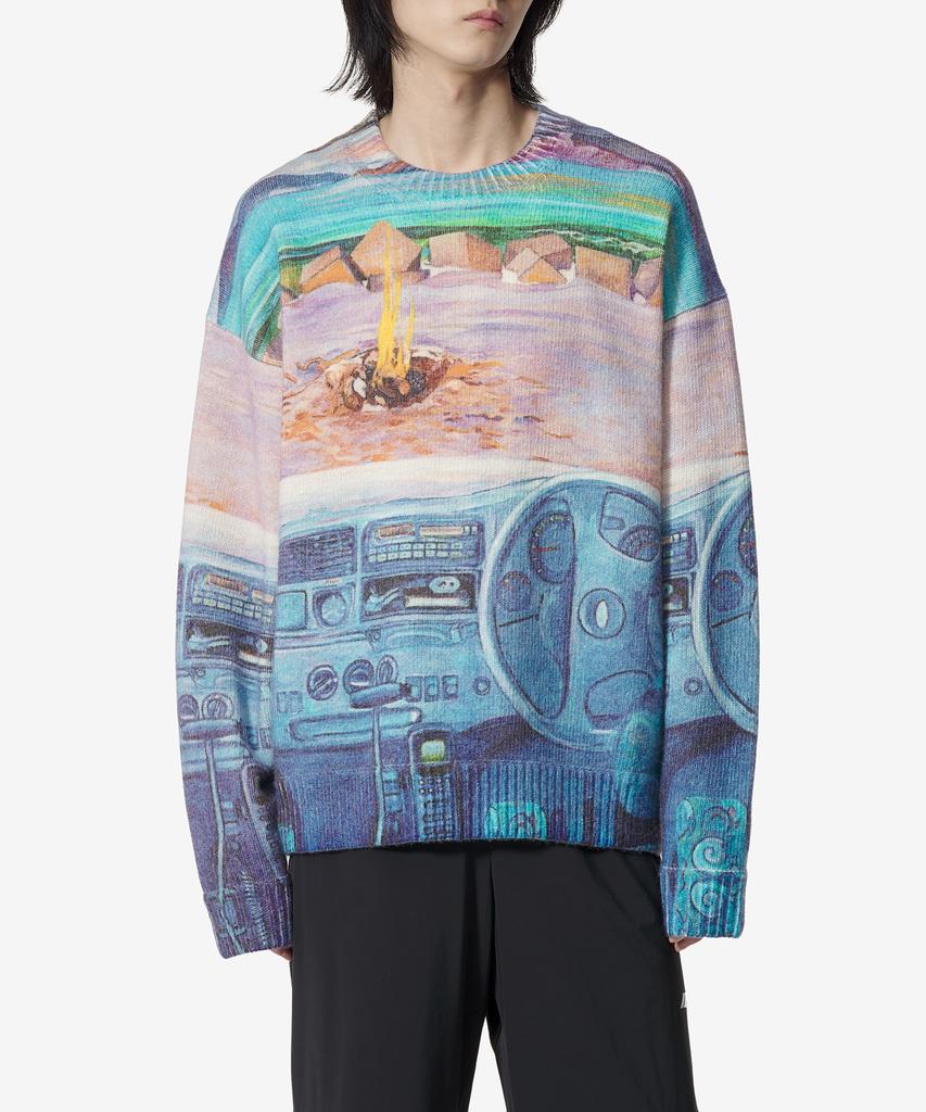 Jw Anderson Art Print Sweater - Cornflower Blue / Kw1222Yn0373835