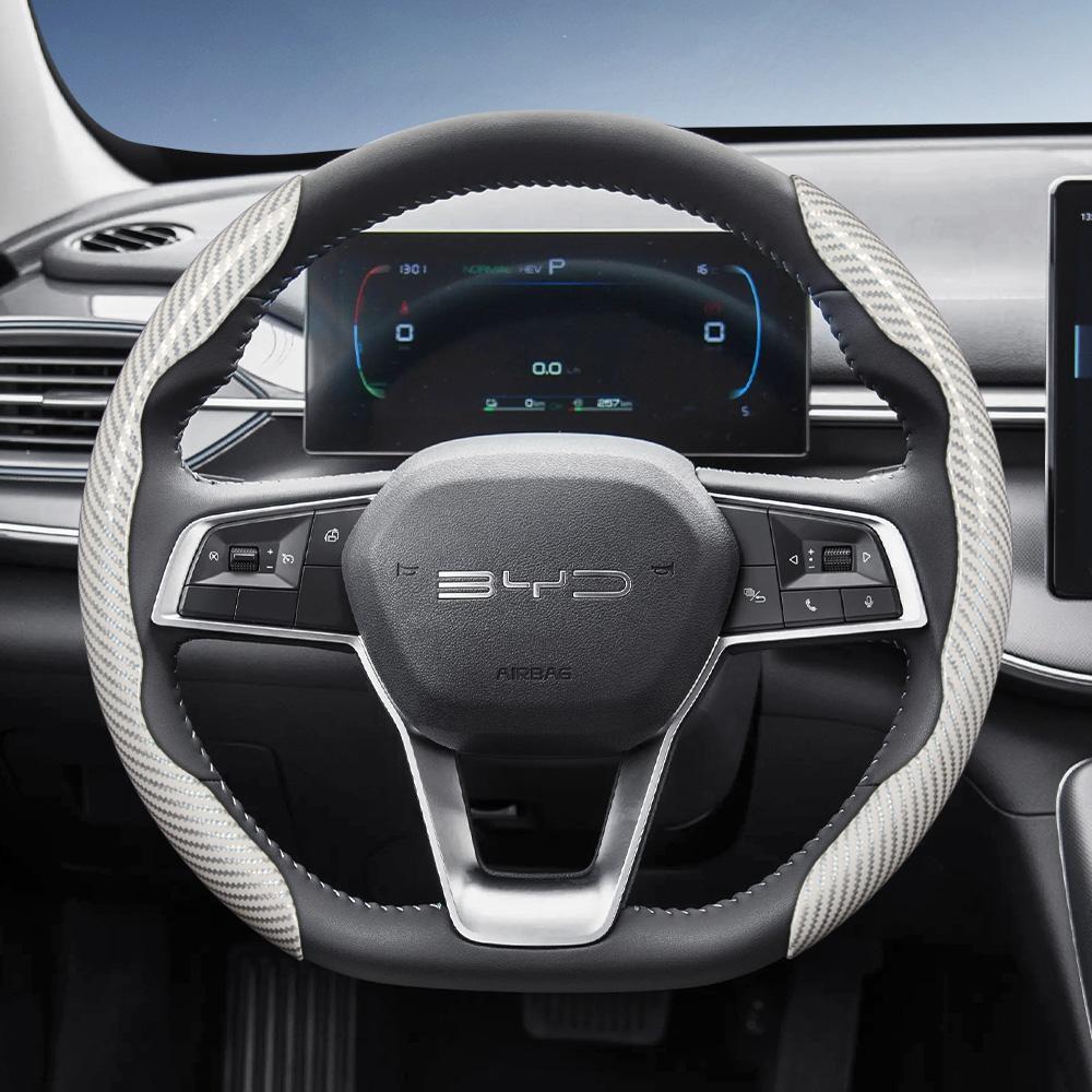 Suitable for Byd Carbon Fiber Texture Steering Wheel Cover with Segmented Quick-Release Design, Durable, for Atto 3 2 Dolphin Seal Sealion Han Song Qi