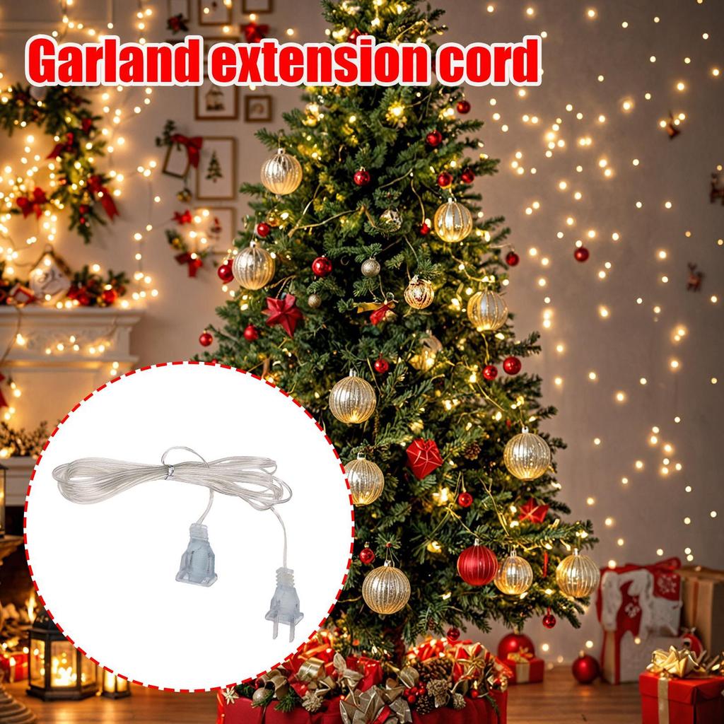 Extension Cord for Christmas Lights 10 Ft Invisible 2 Prong Power Cable 220V Electric Cord Extender Light Fixtures Cords Wire